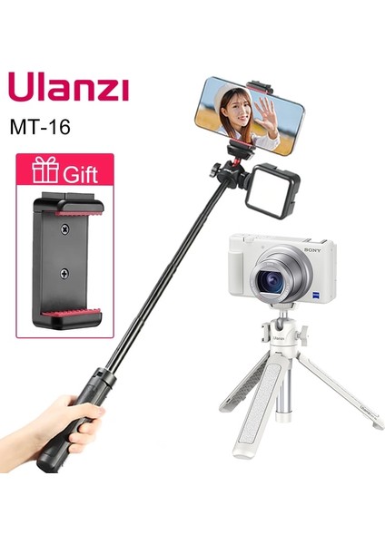 Siyah Kiti Ulanzi Mt-16 Soğuk Ayakkabı ile Tripod Uzatın Mikrofon LED Işık Akıllı Telefon Slr Kamera Vlog Tripod Sony Canon Için (Yurt Dışından)