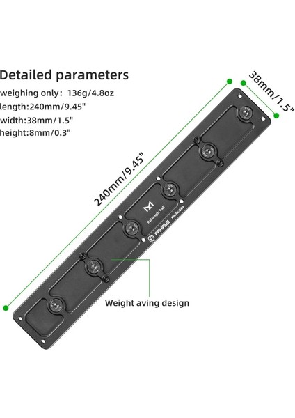 MLOK-240 Fanaue M-Lok Arca Raylı Tripod Bağlama Aparatı Adaptörü Uyumlu Arca-Isviçre/rrs Kırlangıç Tüfek Tripod Ballhead Hızlı Bırakma Plakası (Yurt Dışından)
