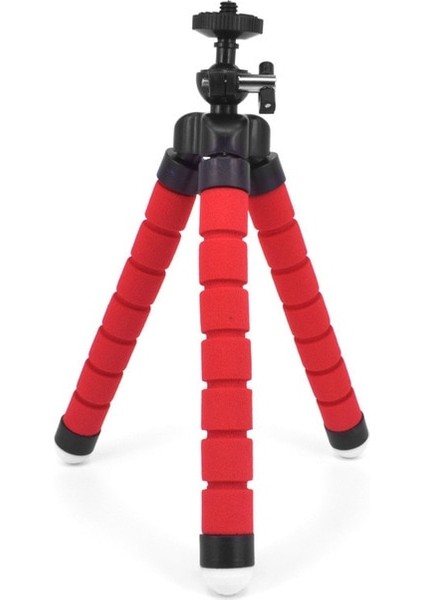 Kırmızı Tripod Mini Tripod Telefon Standı Için Esnek Sünger Ahtapot Bluetooth Uzaktan Isteğe Bağlı iPhone Kamera Tripod Telefon Tutucu Klip Standı (Yurt Dışından)