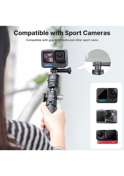 Kapak Ulanzi Go Quick Iı Eylem Kamera Manyetik Hızlı Anahtar Montaj Adaptörü Tripod Gopro 11 10 9 8 Dji INSTA360 Eken Sjcam (Yurt Dışından)