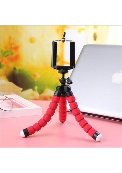 Kırmızı Fghgf Tripod Klip Cep Telefonu Standı Tutucu Standı Esnek Ahtapot Sünger Tripod Braketi Standı Tutucu Mini Esnek Kamera (Yurt Dışından)