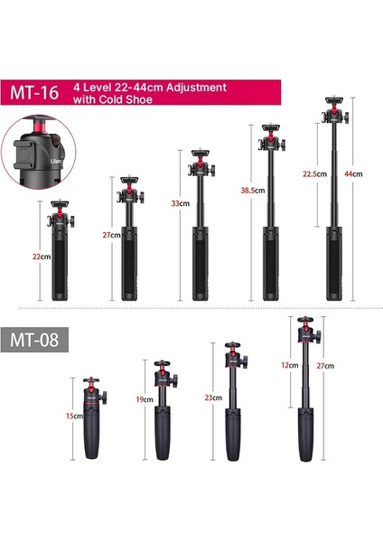 Siyah Mt-16 Ulanzi Mt-16 Uzatılabilir Mini Vlog Tripod Soğuk Ayakkabı ile Mic Için LED Işık Selfie Sopa Web Kamerası Tripod iPhone Dslr Sony Gopro (Yurt Dışından)