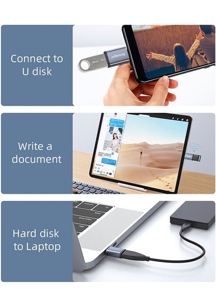Mikro Tip C Essager USB 3.0 Tip C Otg Adaptör Mikro USB Microusb Tip-C Usb-C Dönüştürücü Macbook Için Usbc Konektörü Xiaomi Mi Samsung S20 (Yurt Dışından)