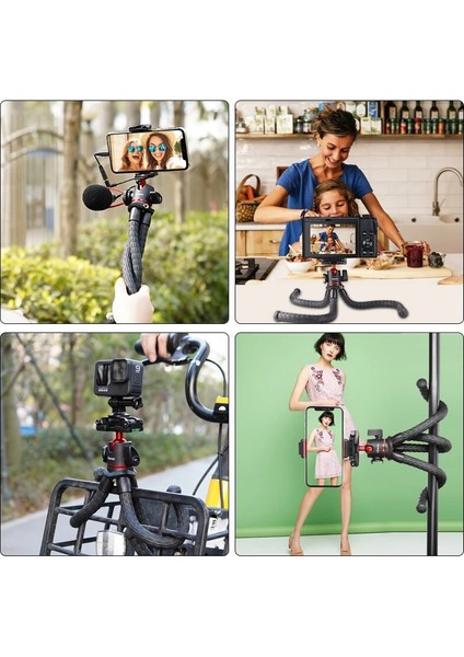 Ft-01 Ulanzi Mt-33 Ahtapot Esnek Tripod Dslr Slr Kamera Akıllı Telefon Vlog Tripod Ayarlanabilir Ballhead Soğuk Ayakkabı LED Işık Mic Için (Yurt Dışından)