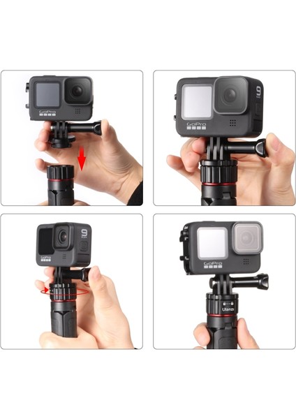 Mt-09 Go-Quick Iı Ulanzi Mt-09 Gopro Hero Için Uzatılabilir Selfie Çubuğu 11 10 9 8 7 6 Taşınabilir Vlog Tripod Mini Eylem Kamera Kolu Gopro Aksesuarı (Yurt Dışından)