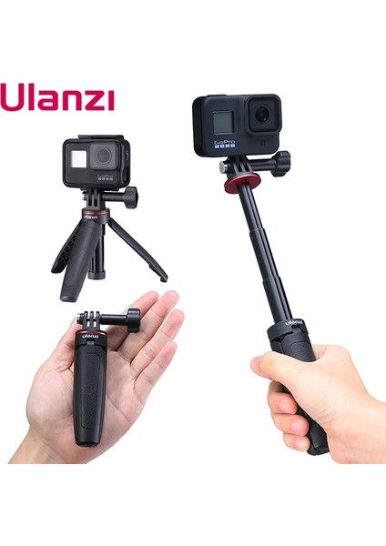 Mt-09 Go-Quick Iı Ulanzi Mt-09 Gopro Hero Için Uzatılabilir Selfie Çubuğu 11 10 9 8 7 6 Taşınabilir Vlog Tripod Mini Eylem Kamera Kolu Gopro Aksesuarı (Yurt Dışından)
