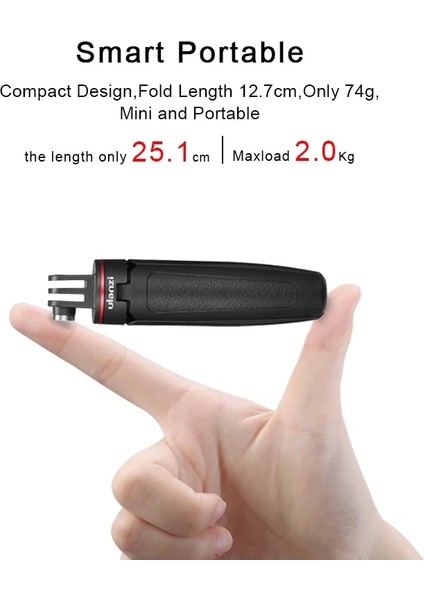 Mt-09 Go-Quick Iı Ulanzi Mt-09 Gopro Hero Için Uzatılabilir Selfie Çubuğu 11 10 9 8 7 6 Taşınabilir Vlog Tripod Mini Eylem Kamera Kolu Gopro Aksesuarı (Yurt Dışından)