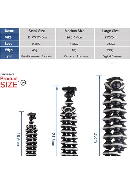 M Ahtapot Tripod Standı Esnek Gorillapod Cep Telefonu Kamera Masa Masası Mini Tripod Telefon iphone Huawei Samsung Xiaomi (Yurt Dışından) fırsatları