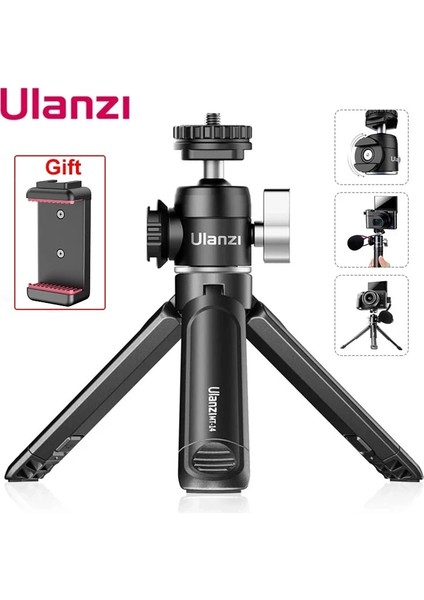 01 Ulanzi U-Vlog Lite Mini Tripod 360° Top Kafalı Soğuk Ayakkabı Selfie Çubuğu Masaüstü Tripod Kamera iPhone Android Telefon Dslr Için (Yurt Dışından)