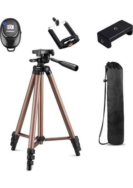 Telefon Için Altın Tripod WT3130 Tripod Dslr Kamera Için Kamera Tutucu Için Dijital Dv Kamera Alüminyum Cep Telefonu Standı 1.3m 130CM Yüksek (Yurt Dışından)