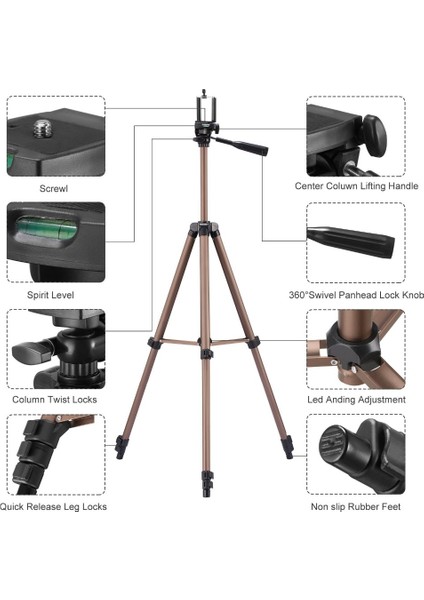 Telefon Için Altın Tripod WT3130 Tripod Dslr Kamera Için Kamera Tutucu Için Dijital Dv Kamera Alüminyum Cep Telefonu Standı 1.3m 130CM Yüksek (Yurt Dışından) indirimleri