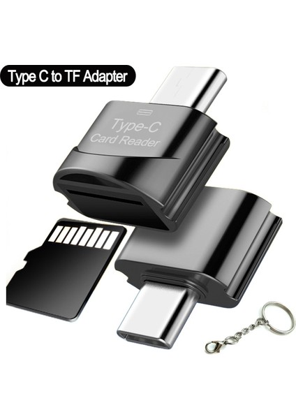 002 Tip C - Mikro-Sd Tf Adaptörü Otg USB Adaptörleri Akıllı Hafıza Kartı Okuyucu Mikro USB - Tip C Mikro-Sd Adaptörü Xiaomi Macbook Için (Yurt Dışından)