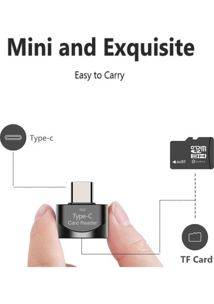 002 Tip C - Mikro-Sd Tf Adaptörü Otg USB Adaptörleri Akıllı Hafıza Kartı Okuyucu Mikro USB - Tip C Mikro-Sd Adaptörü Xiaomi Macbook Için (Yurt Dışından)
