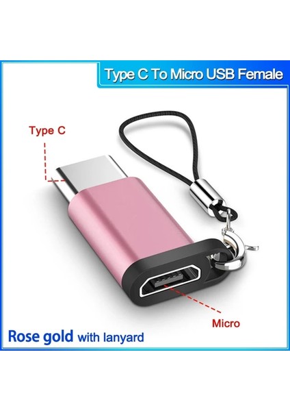 Typectomicro F Rose Otg Tip C'den Mikro USB Kablosuna Dönüştürücü Tip C'den USB 3.0'a Otg Adaptörü Macbookpro Xiaomi Samsung Telefon Şarj Kablosu Şarj Cihazı (Yurt Dışından)