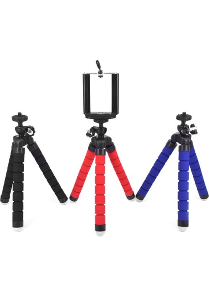Kırmızı Esnek Sünger Ahtapot Mini Tripod Kablosuz Uzaktan Deklanşör ile iPhone Mini Kamera Tripod Telefon Tutucu Klip Standı (Yurt Dışından) modelleri