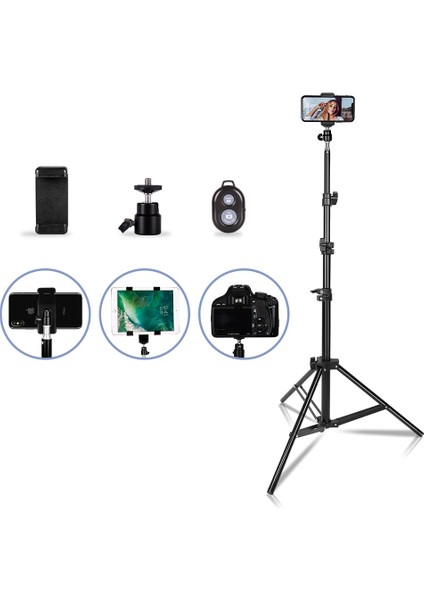 Paket A 37/68/100/150/190 cm Seviye Vida Kafası Fotoğraf Selfie Taşınabilir Işık Tripod Mini Fotoğraf Stüdyosu Için Trepied Akıllı Telefon Standı (Yurt Dışından) modelleri