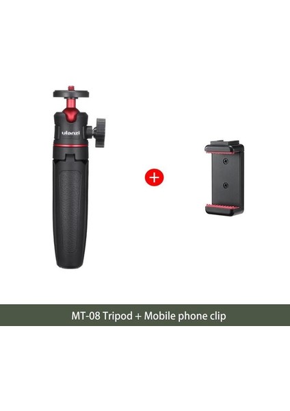 Siyah Ulanzi Mt-08 Dslr Slr iPhone 11 Pro Için Evrensel Tripod Soğuk Ayakkabı Kameralı Telefon Montaj Tutucu Akıllı Telefon Vlog Mobil Tripod (Yurt Dışından)