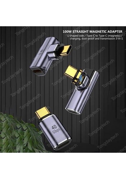 AD083 100W Manyetik USB 4.0 Tip-C Otg Adaptörü 40GBPS Metal Thunderbolt Hızlı Şarj Usb-C 8k Video Dönüştürücü Macbook Telefon Ipad Için (Yurt Dışından)