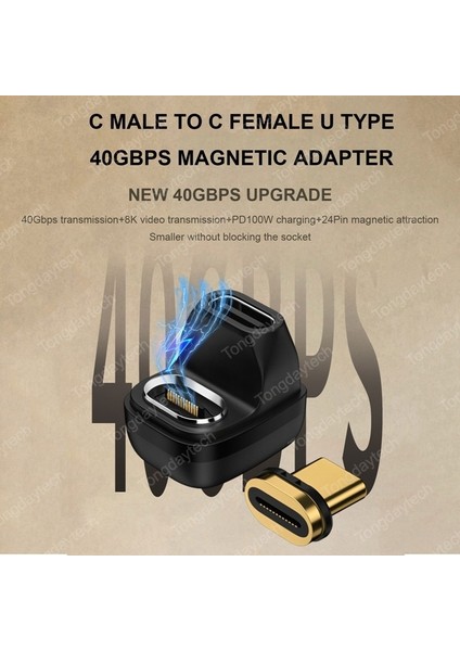 AD083 100W Manyetik USB 4.0 Tip-C Otg Adaptörü 40GBPS Metal Thunderbolt Hızlı Şarj Usb-C 8k Video Dönüştürücü Macbook Telefon Ipad Için (Yurt Dışından)