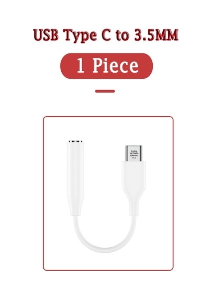 1 Adet Beyaz Tip C 3.5 Jak Adaptörü USB C 3.5mm Ses Aux Kulaklık Adaptörü Samsung Galaxy S22 Ultra S21 S20 Fe Tab S8 S23 Artı A53 5g (Yurt Dışından)