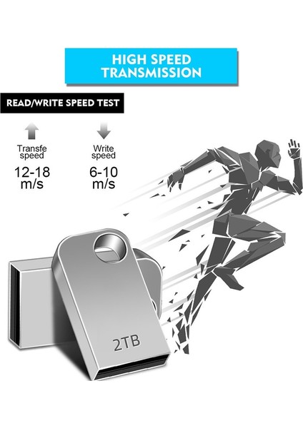 Siyah 2 Tb Mini Kalem Sürücü 2 Tb Memoria USB Flash Sürücüler 1 Tb Metal Tip C Otg Yüksek Hızlı Usb3.0 Su Geçirmez Pendrive 512 GB Çubuk Adaptörü (Yurt Dışından)