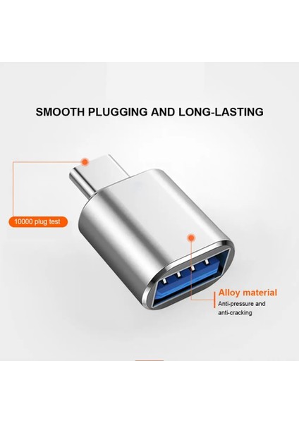 Siyah Tip-C Otg Adaptör USB C Erkek Usb3.0 Kadın Otg Adaptör Dönüştürücü Huaweı Xiaomi Honor Poco ile Uyumlu (Yurt Dışından)