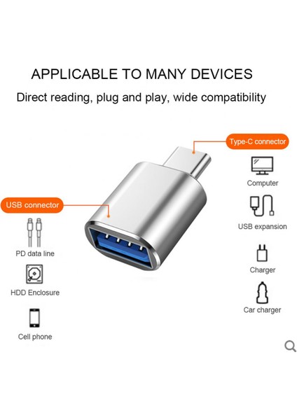 Siyah Tip-C Otg Adaptör USB C Erkek Usb3.0 Kadın Otg Adaptör Dönüştürücü Huaweı Xiaomi Honor Poco ile Uyumlu (Yurt Dışından)