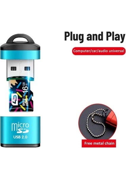 Mavi USB 2.0 Kart Okuyucu Mini 2.0 Bilgisayar Masaüstü Dizüstü Dizüstü Bilgisayarlar Için Kart Okuyucu Tf Mikro Sd USB Adaptörü Telefon Aksesuarları (Yurt Dışından)
