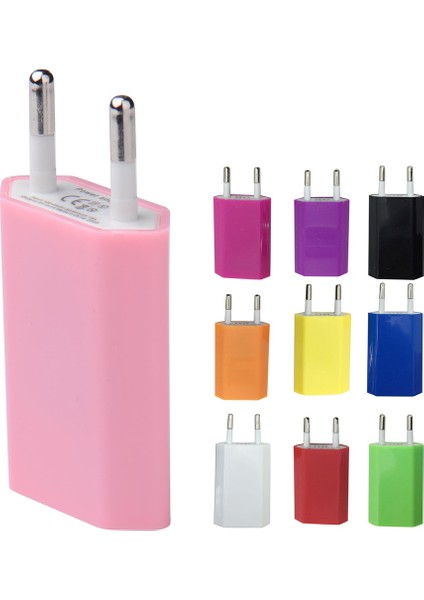Gül Kırmızı 5 V/1A Taşınabilir USB Şarj Kafası Ab Tak Elektrik Soketi Fişler Seyahat Adaptörü Foriphone x 8 7 6 Foripad Hızlı Şarj (Yurt Dışından)