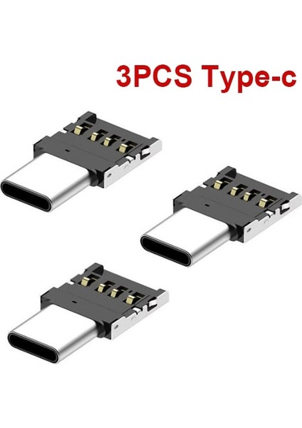 3x Tip-C Mikro USB Tip C Adaptör Usb-C Erkek Macbook Samsung Xiaomi Huawei Android Telefon Için USB 2.0 Dişi Veri Konektörü (Yurt Dışından)