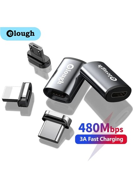 USB C Erkek USB C Elough Otg Adaptör Mikro USB C Tip C Adaptör 3A Manyetik Şarj Dönüştürücü Otg Tip C iPhone Xiaomi Poco Macbook Için Adaptör (Yurt Dışından)