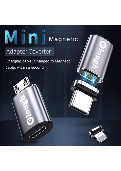 USB C Erkek USB C Elough Otg Adaptör Mikro USB C Tip C Adaptör 3A Manyetik Şarj Dönüştürücü Otg Tip C iPhone Xiaomi Poco Macbook Için Adaptör (Yurt Dışından)