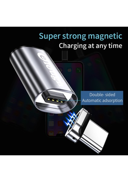 USB C Erkek USB C Elough Otg Adaptör Mikro USB C Tip C Adaptör 3A Manyetik Şarj Dönüştürücü Otg Tip C iPhone Xiaomi Poco Macbook Için Adaptör (Yurt Dışından)