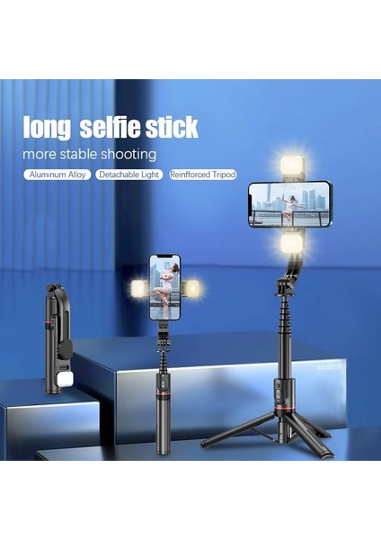 L12 Paketi ile Roreta Yeni Alüminyum Alaşım Kablosuz Bluetooth Selfie Tripod Uzatılabilir Monopod Uzaktan Kumanda Selfie Sopa Telefon Selfie Için Sıcak (Yurt Dışından)