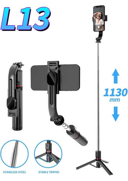 Çift Işıklar L13 Cep Telefonu Selfie Çubuk Braketi El Bluetooth Uyumlu Deklanşör Fotoğraf Tripod Entegre Braket (Yurt Dışından) fiyatları