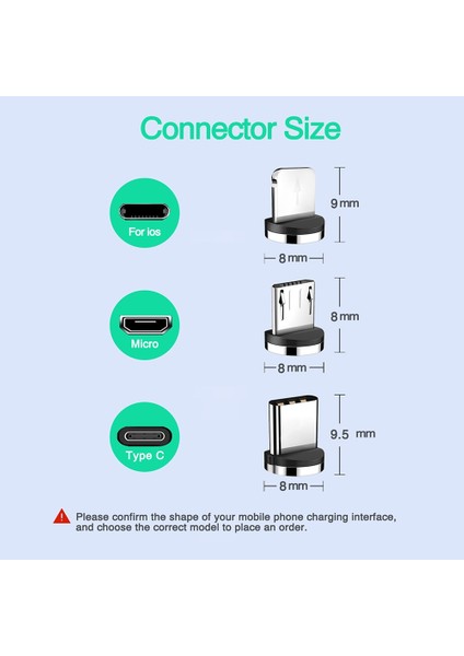 Mikro Fiş Heemax 3 Adet Manyetik Fiş Manyetik Şarj Kablosu Adaptörü Mikro USB Tip C Mıknatıs Konnektörü iphone Xiaomi Samsung (Yurt Dışından)