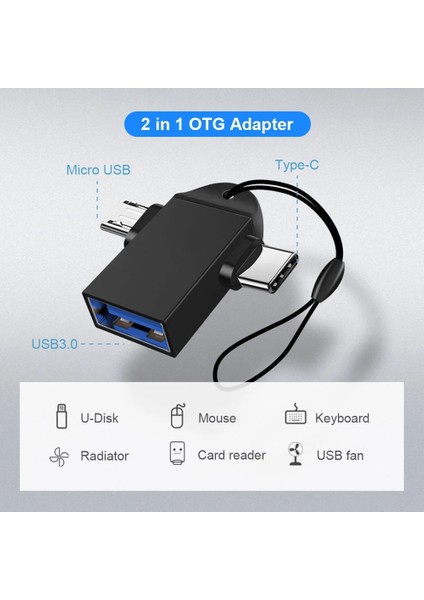 Gül Altın 2 In 1 Otg Adaptör USB 3.0 Dişi Mikro USB Tip-C Erkek Konnektör USB C Dönüştürücü Yüksek Hızlı Veri Transferi Samsung Xiaomi Için (Yurt Dışından)