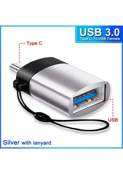 Typectousb F Gümüş Otg Tip C - Mikro USB Kablosu Dönüştürücü Tip C - Macbookpro Xiaomi Samsung Telefon Için USB 3.0 Otg Adaptörü Şarj Kablosu Şarj Cihazı (Yurt Dışından)