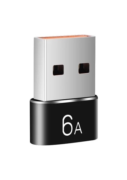 1 Adet Siyah 6A Tip C Dişi USB A Erkek Otg Adaptörü USB C Şarj Kablosu Dönüştürücü Iphone Ipad Oneplus 11 11R Piksel 7 Samsung S23 Plus (Yurt Dışından)