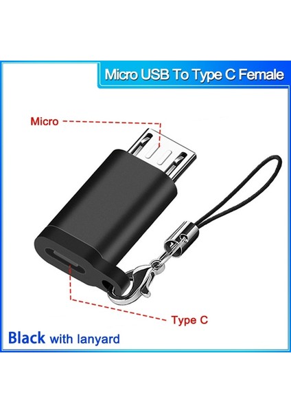 Micrototypec F Siyah 4 Takım Tip C - USB 3.0 Otg Adaptörü Macbookpro Xiaomi Huawei Samsung Telefon Için Şarj Kablosu Şarj Cihazı Tipi C - Mikro USB Kablosu (Yurt Dışından)