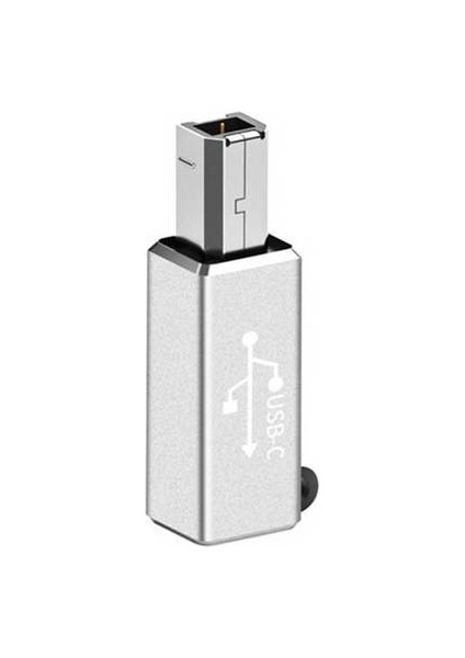 Gümüş Metal USB C Tipi Adaptör Usb-C Dişi USB B Erkek Veri Transferi Anti-Kayıp Mıdı Dönüştürücü Yazıcı Için Elektrikli Piyano Davul Organ (Yurt Dışından)