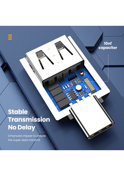 Gri (3led) Olaf USB 3.0 Tip-C Otg Adaptör USB Tip C Erkek Macbook Samsung S20 Için Mikro USB Dişi Dönüştürücü Usbc Otg Konektörü (Yurt Dışından)