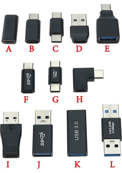 O Usb-C - USB 1 Adet USB Adaptörü Tip C Erkek - Usb3.0 Dişi USB - Tip C Mikro Otg Konektörü USB 3.0 - USB C Kablosu Mini Adaptör Dönüştürücü (Yurt Dışından)