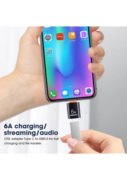 Siyah USB Typec 6A USB Type-C Otg Dönüştürücü USB 3.0 Erkek Tip C Dişi Adaptör Samsung Xiaomi Pc Için Araç Şarj Konnektör Aksesuarları (Yurt Dışından)