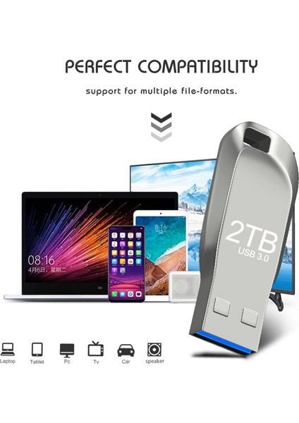 Siyah 1 Tb 2 Tb Metal USB 3.0 Kalem Sürücü 2 Tb USB Flash Sürücüler 1 Tb Yüksek Hızlı Pendrive Su Geçirmez USB Flash Disk Yeni Yükseltilmiş Type-C Adaptör (Yurt Dışından)