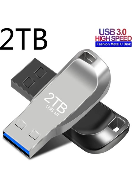Siyah 1 Tb 2 Tb Metal USB 3.0 Kalem Sürücü 2 Tb USB Flash Sürücüler 1 Tb Yüksek Hızlı Pendrive Su Geçirmez USB Flash Disk Yeni Yükseltilmiş Type-C Adaptör (Yurt Dışından)