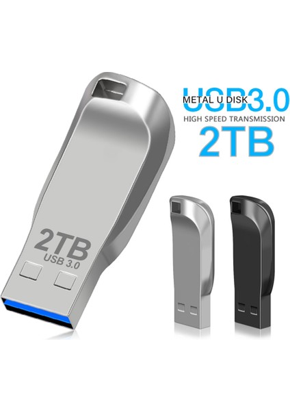 Siyah 1 Tb 2 Tb Metal USB 3.0 Kalem Sürücü 2 Tb USB Flash Sürücüler 1 Tb Yüksek Hızlı Pendrive Su Geçirmez USB Flash Disk Yeni Yükseltilmiş Type-C Adaptör (Yurt Dışından)