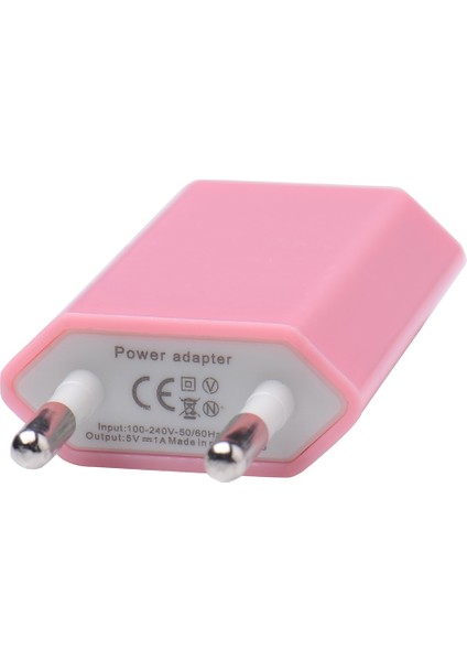Gül Kırmızı 5 V/1A Taşınabilir USB Şarj Kafası Ab Tak Elektrik Soketi Fişler Seyahat Adaptörü Foriphone x 8 7 6 Foripad Hızlı Şarj (Yurt Dışından)