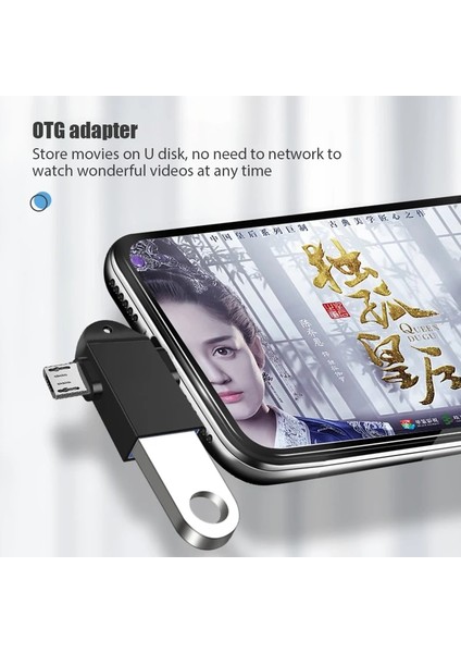 004 2'si 1 Arada Otg Adaptör USB 3.0 Dişi Mikro USB Erkek ve USB C Erkek Konnektör Alüminyum Alaşımlı Hareket Halinde Dönüştürücü (Yurt Dışından)