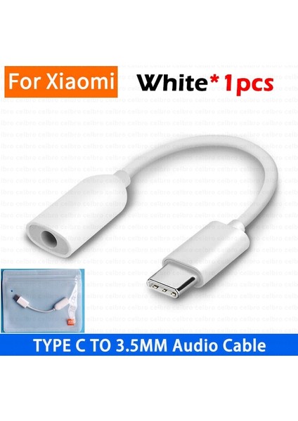 Beyaz 1 Adet Orijinal USB Tip C 3.5mm Jack Ses Adaptör Kablosu Aux Xiaomi Mi 12 11 9 Pro Redmi K40 Pad 5 Kulaklık Dac Dönüştürücü Tipo (Yurt Dışından)